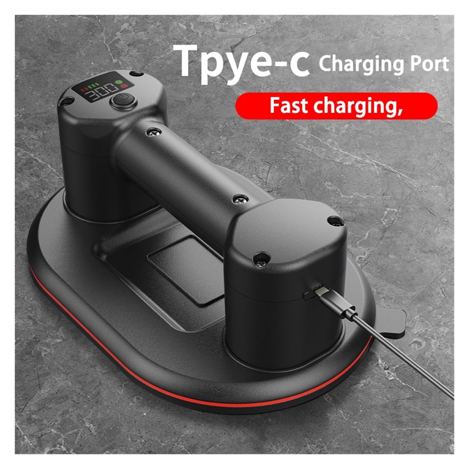 Sollevatore a vuoto for carichi pesanti con ventosa elettrica di grado industriale da 300 kg for granito, piastrelle, vetro, pietra, batteria 4000 mAh Strumento di installazione
