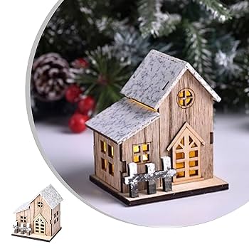 Amazon.co.jp: クリスマス 飾り ミニハウス 子供 置物 光る雪の