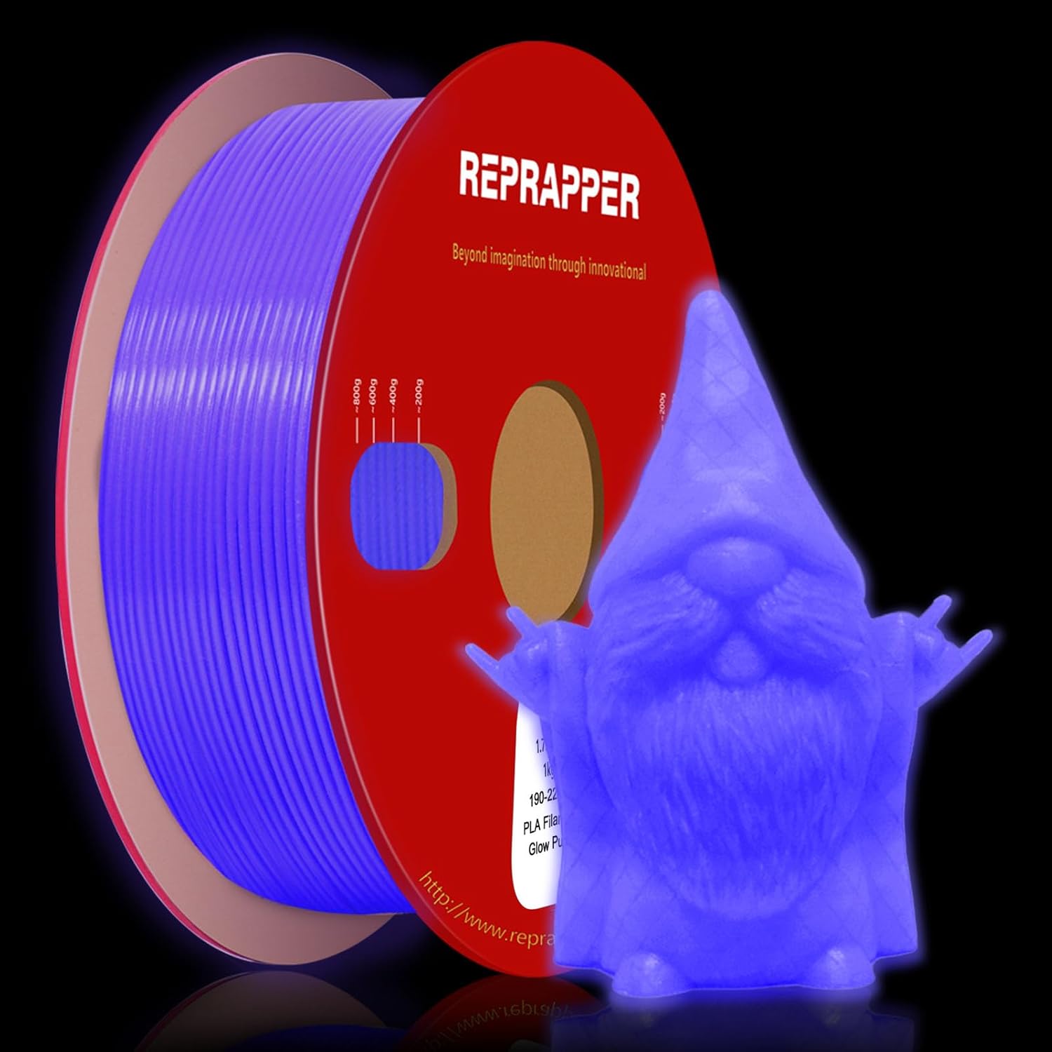 RepRapper PLA Plus Filament, Multicolor PLA+ Sample Pack, Modify PLA 3D Printer Filament, 1.75MM 3D Printing Filamentfor for 3D Printer, 250g*4