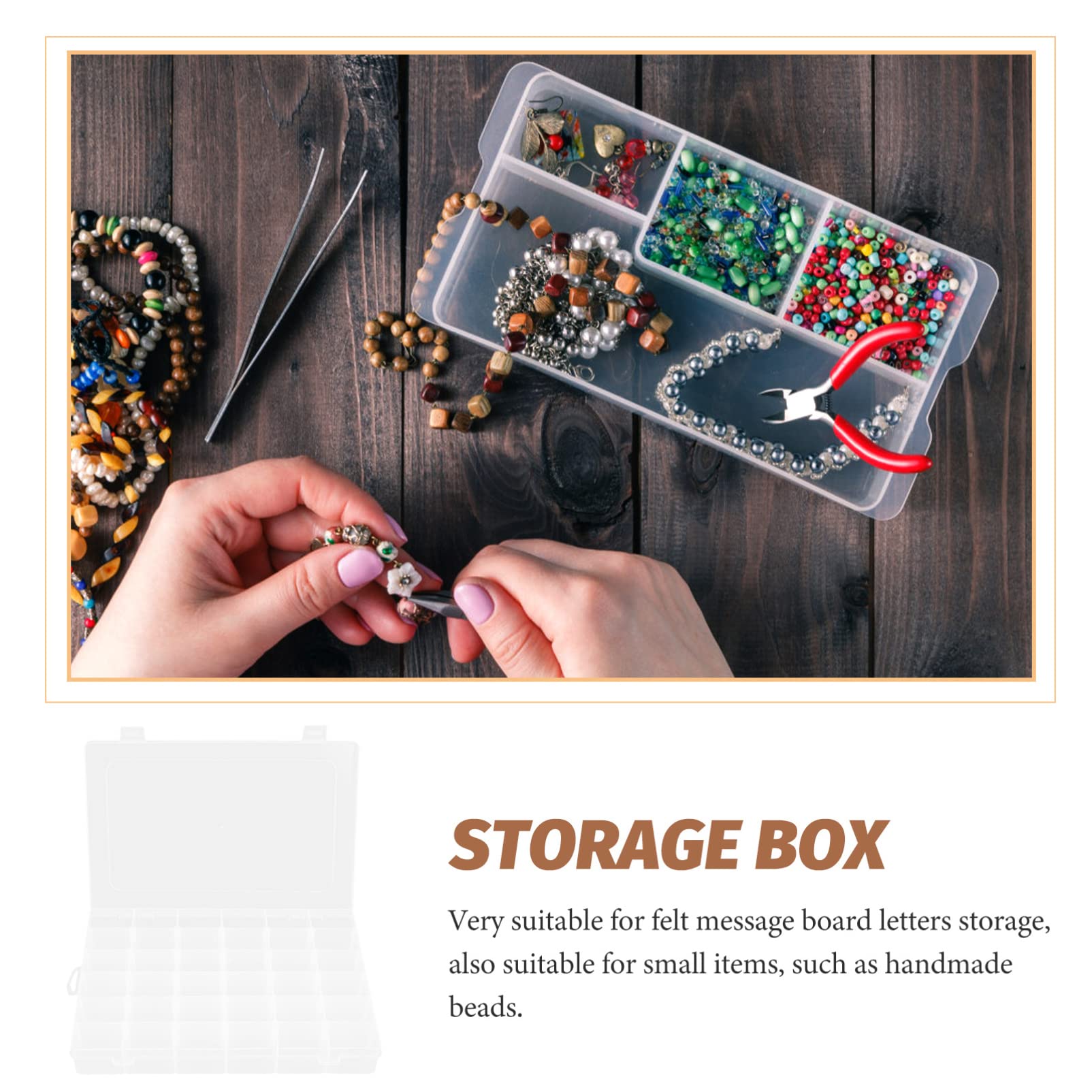 Transparent Storage Box Cabilock Message Board Letters Organizer ...