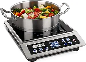 ChangBERT Portable Induction Cooktop, NSF Certified Pro Induction Hot Plate, Powerful 1800W with Large 8" Heating Coil, Premium Stainless Steel, 18 Temp Settings Commercial Grade Countertop Burner