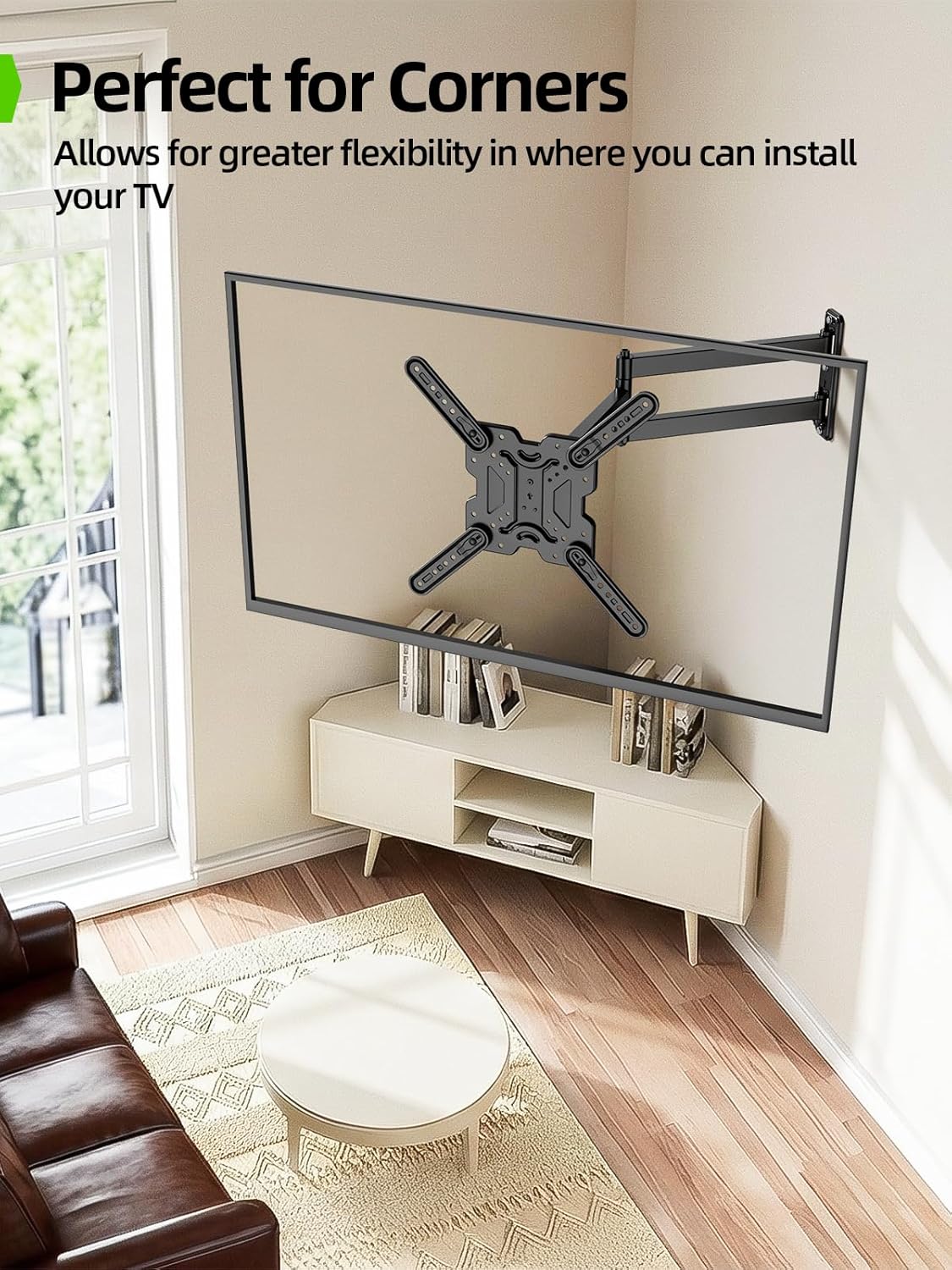 USX MOUNT Long Arm TV Wall Mount for Most 32-65 Inch TVs, 29 Inch Long Extension TV Mount Swivel and Tilt, Full Motion Corner Wall Mount Tv Bracket Fit Max VESA 400 x 400mm, Up to 80 lbs