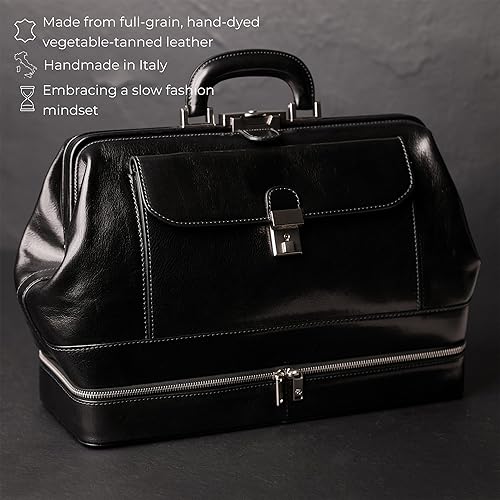 Miniatura 4 de Time Resistance Bolso médico de cuero - Bolso médico italiano hecho a mano - Bolso estilo vintage - Maletín de cuero real