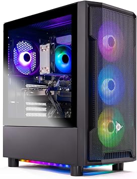 Skytech Gaming Shadow Desktop PC, Ryzen 5 5500 3.6 GHz (4.2GHz), Intel ARC B580 12GB, 1TB NVMe SSD, 16GB DDR4 RAM 3200, 650W Gold PSU, Wi-Fi, Win 11