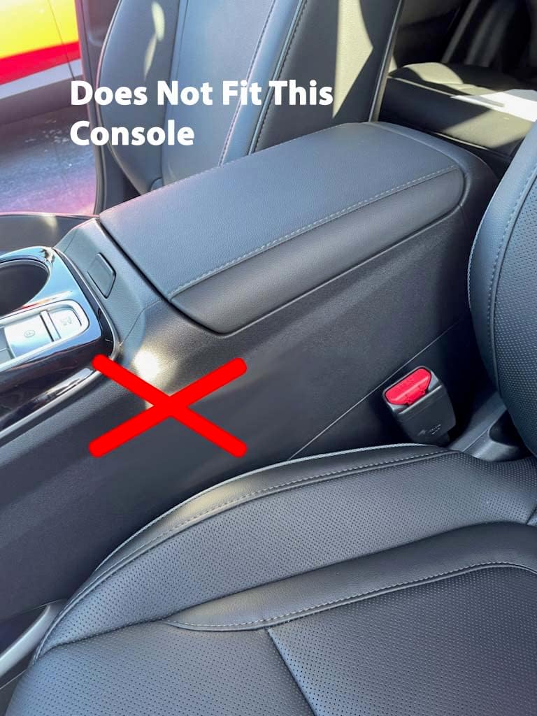 Car Console Covers Plus Hand Made in USA Designed for Hyundai Tucson Select Models with Console Image Shown 2022-2025 Neoprene Auto Armrest Center Console Cover Protector Black