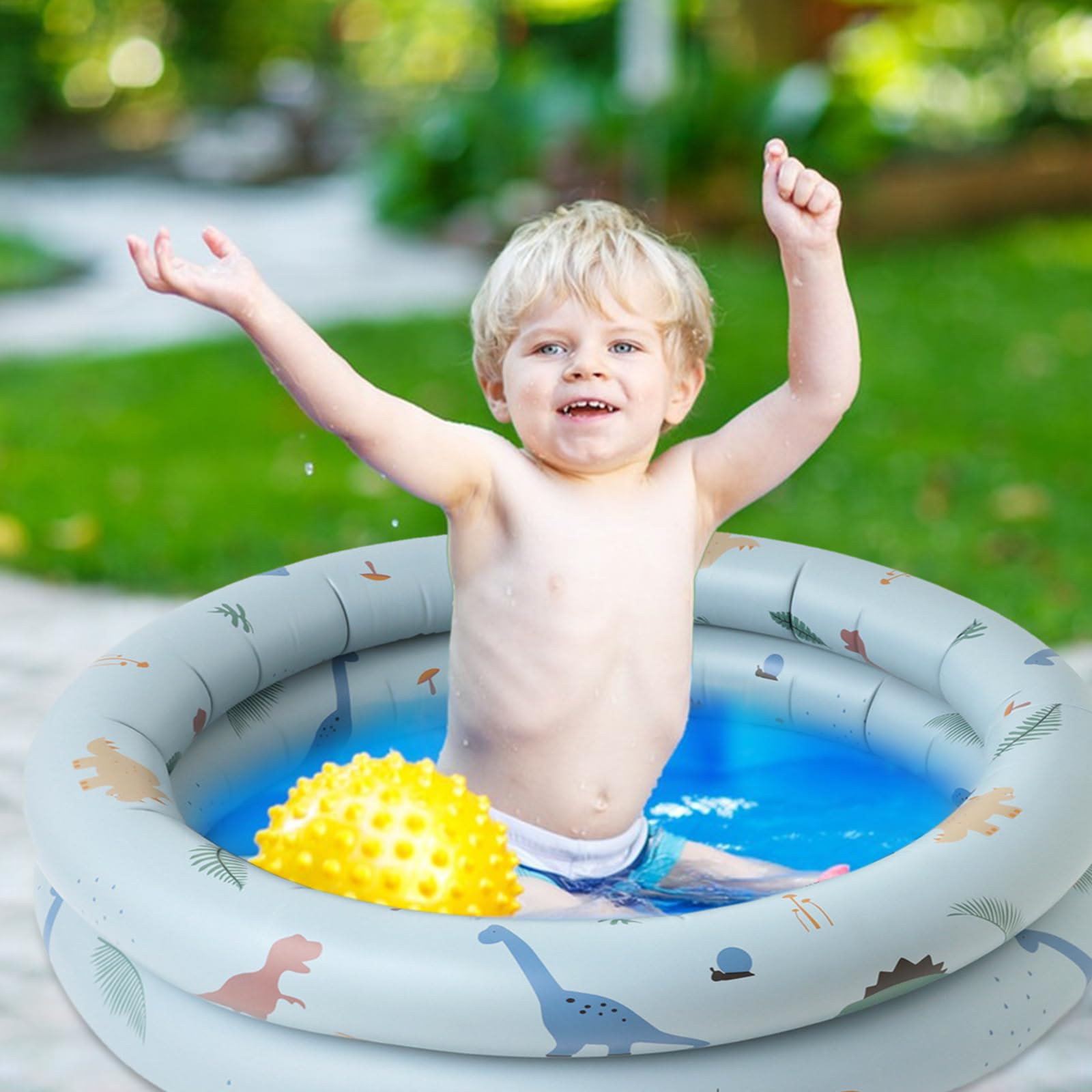 Piscina per Bambini ø100 cm, Piscina Gonfiabile Bambini,Mini Piscinas Gonfiabile, Piscinas 3 Anelli, Piscinetta per Bambinis, Cortile, Giardino