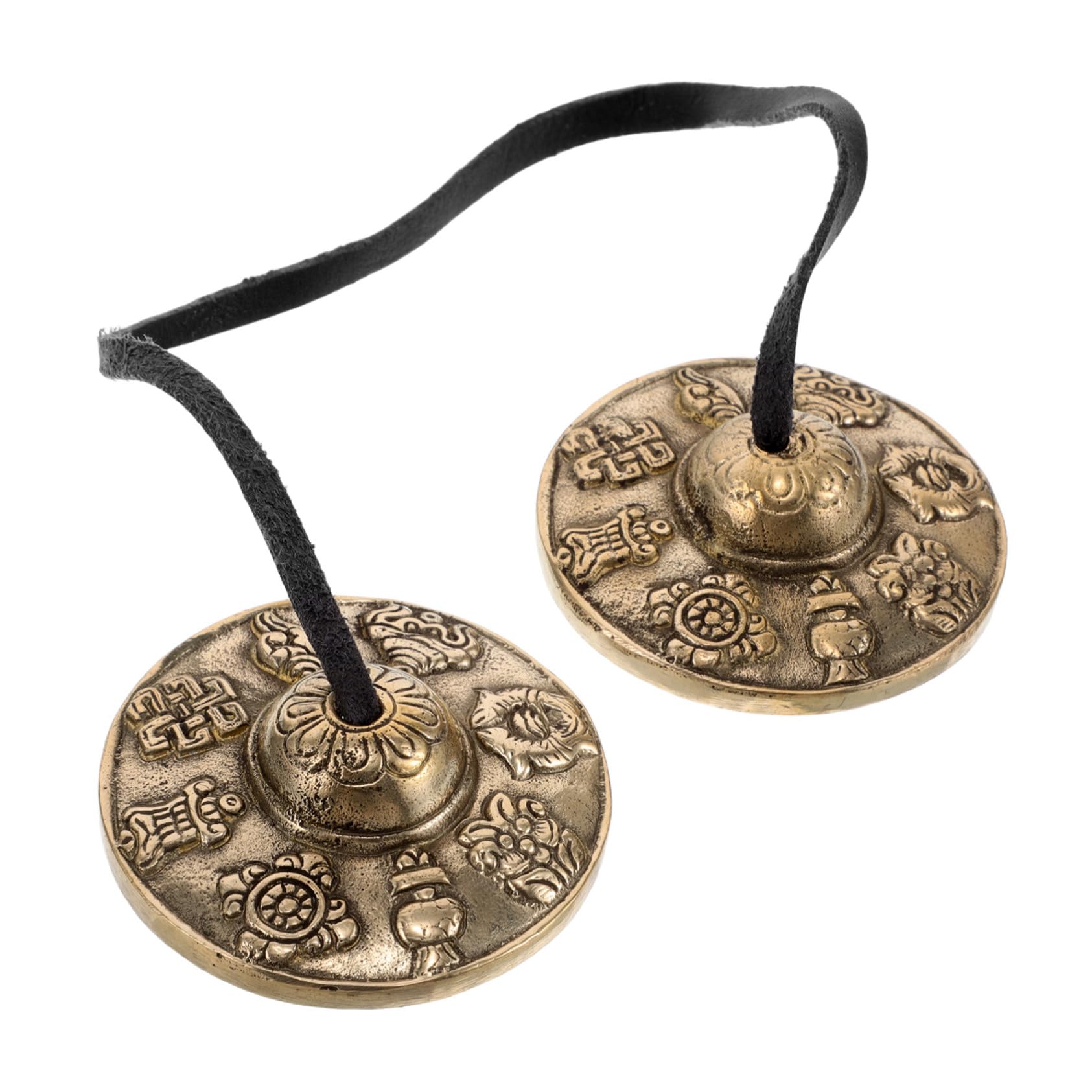 FUNOMOCYA 1 Pair Hand Cymbals Meditation Tingsha Bells Brass Chime Instrument for Yoga Design