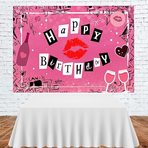 Miniatura 3 de Lofaris Telón de fondo de labios rosa intenso para niñas principios de los años 2000 adolescentes niñas fondo de cumpleaños niñas 16 18 15