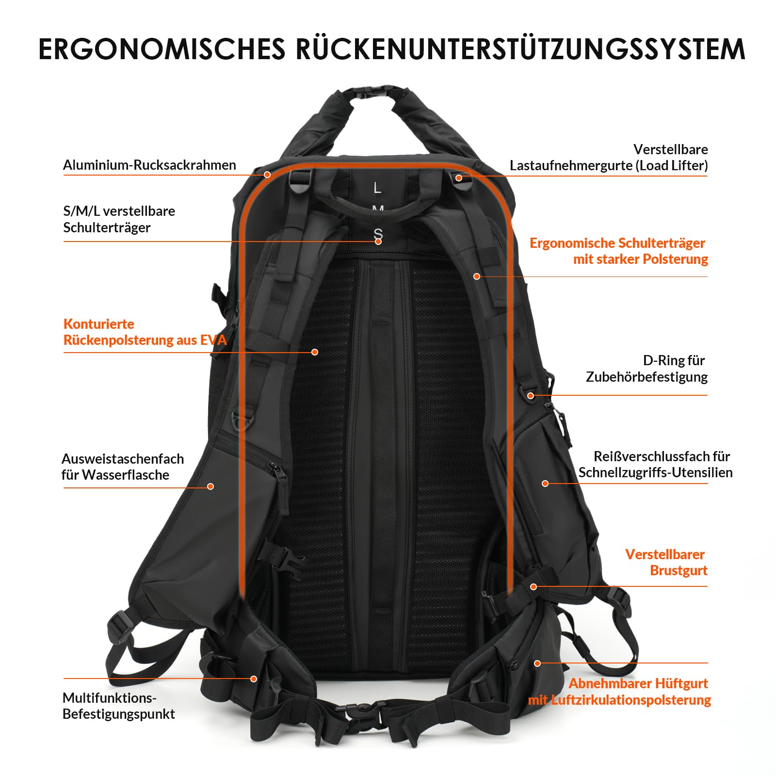 TARION Großer Kamerarucksack für Fotografen, DSLR, wasserdichte Kameratasche