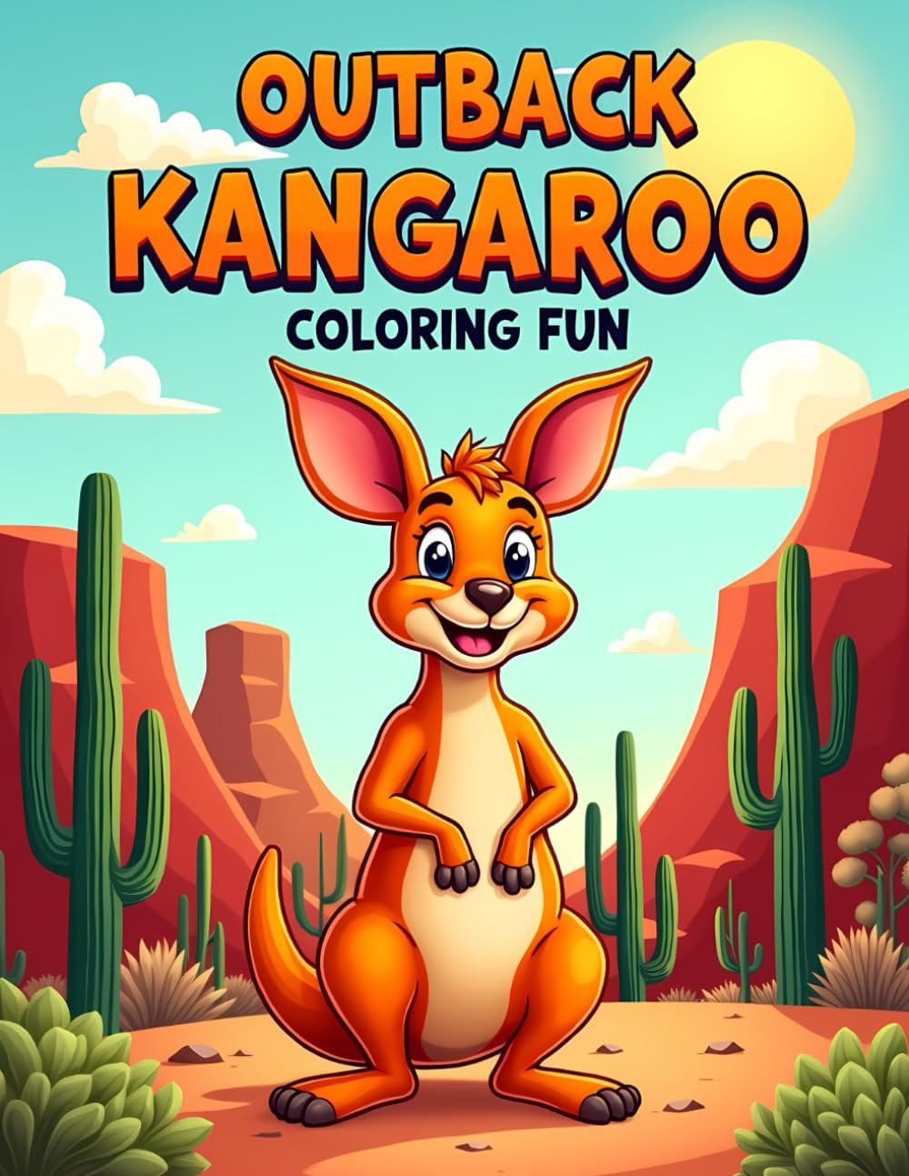 OUTBACK KANGAROO COLORING FUN: Simple and Adorable Kangaroo Coloring Pages for Kids