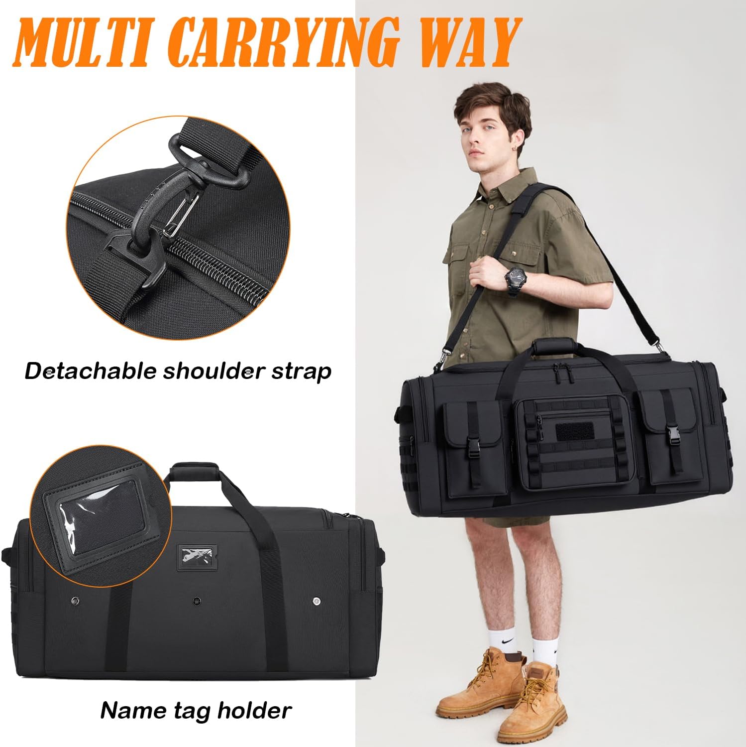 135L 37" Extra Large Duffle Bag for Men, Heavy Duty Sports Gym Equipment Travel Duffle Bag - Image 6