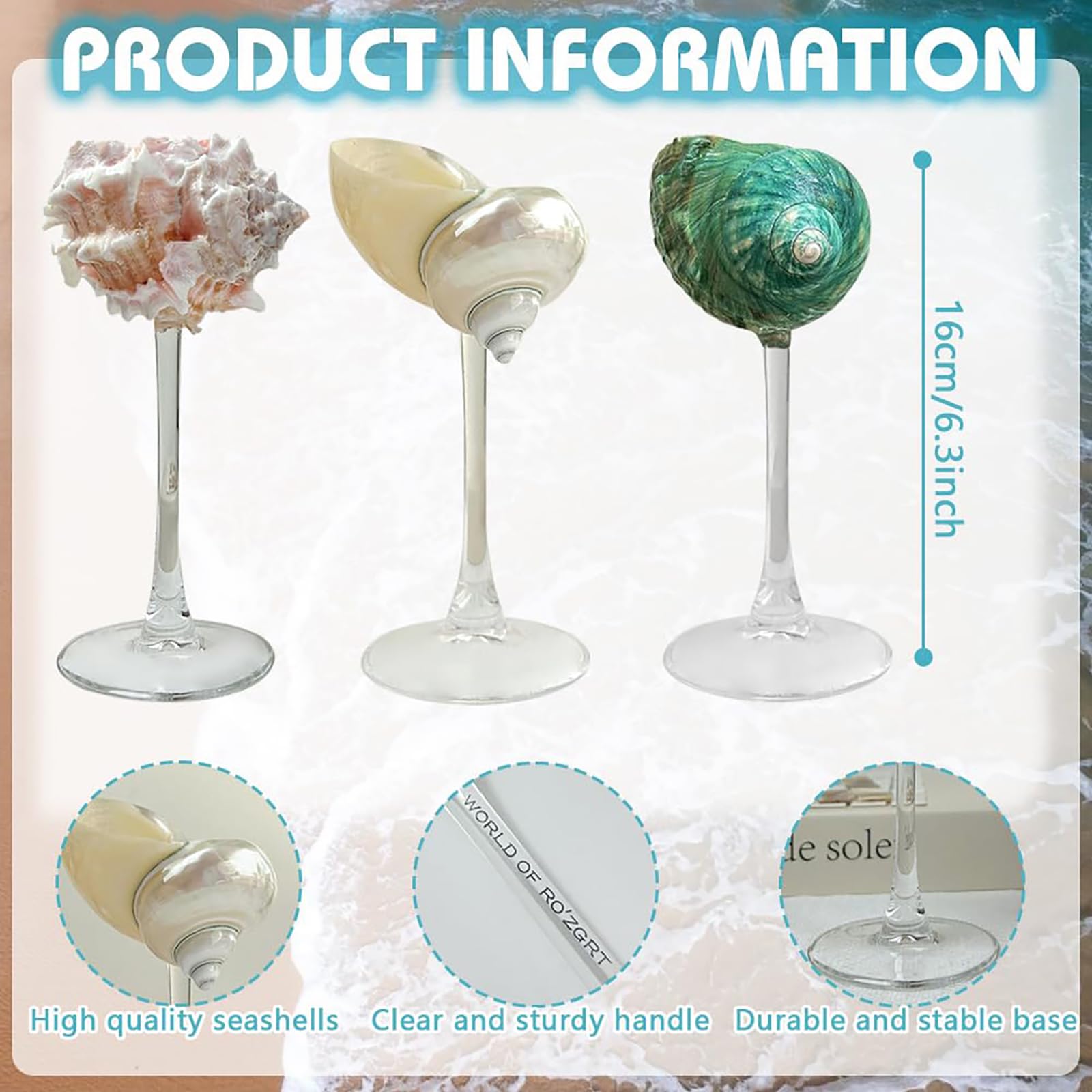 2 pièces verres à vin en coquille de conque, verres à vin en coquillage, tasse à vin de mariage, gobelet à Martini cocktail, pour la fête d'anniversaire de mariage de la Saint-Valentin #01