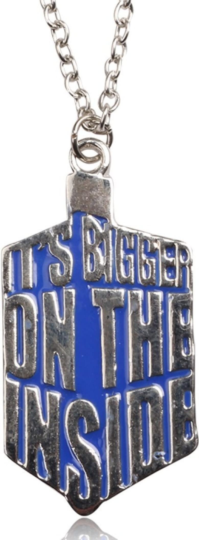 RVM Jewels Doctor Who Inspired Tardis Bigger On The Inside Text Police Box Pendant Necklace Fashion Jewellery Accessory for Men and Women (B0BSXR9Q3H) Amazon Price History, Amazon Price Tracker