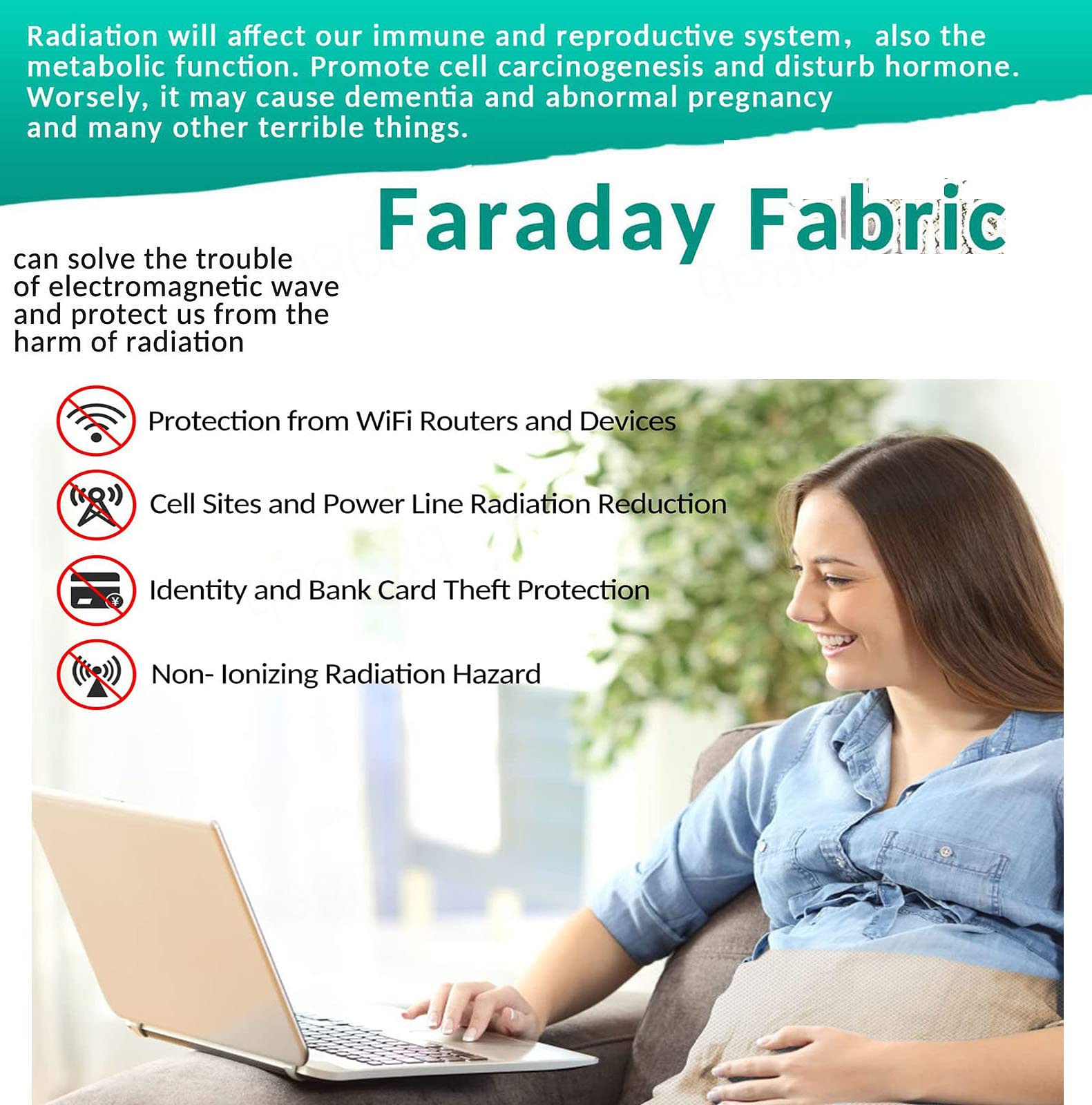 Tkanina ekranująca RF, materiał blokujący EMF, miedziany, ekranowanie EMI/RFID, ochrona przed promieniowaniem, 7 m, tkanina zapobiegająca promieniowaniu dla bezpieczeństwa w kuchence mikrofalowej