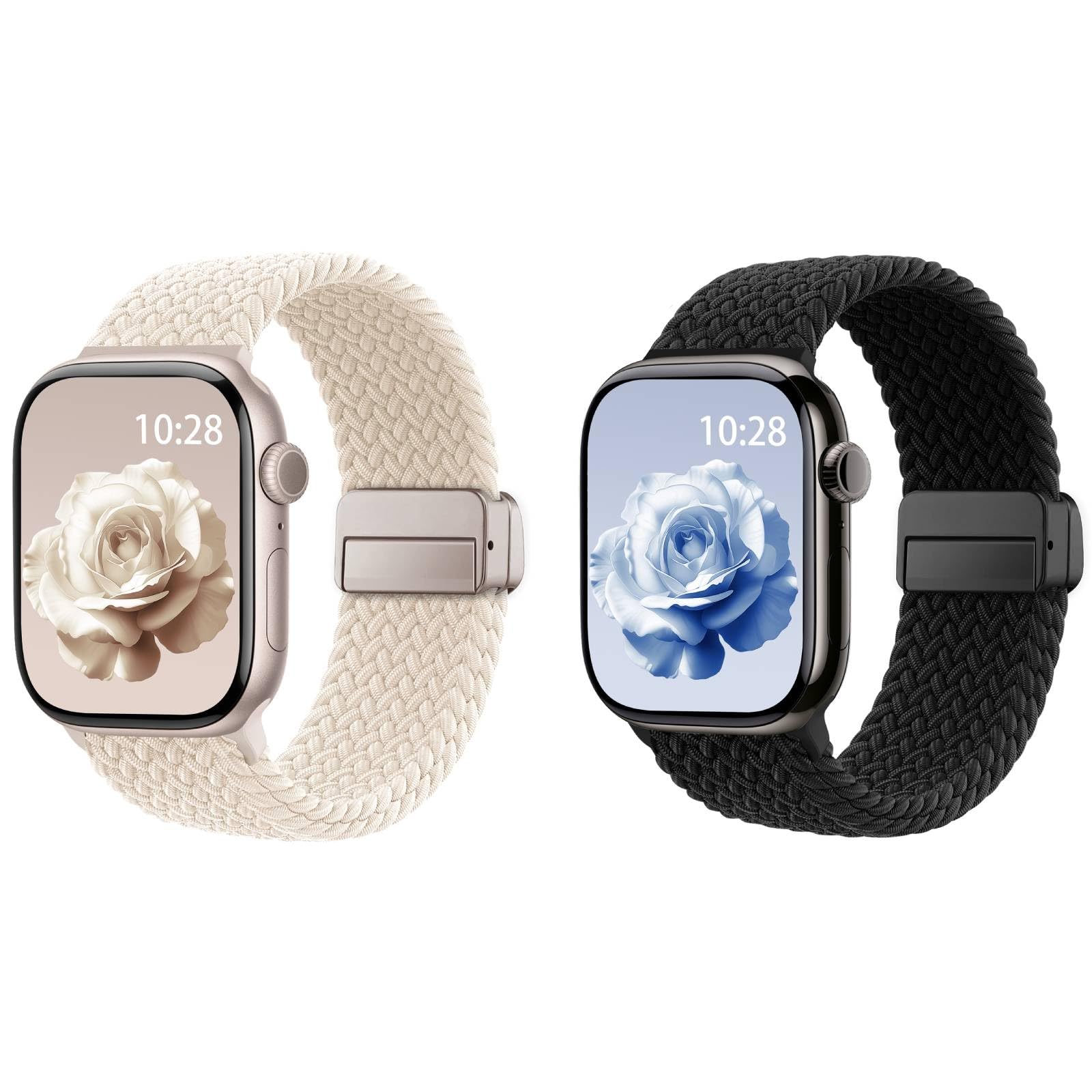 Amazon.com: HEARTBOOM Braided Stretchy Bands for Apple Watch - (2