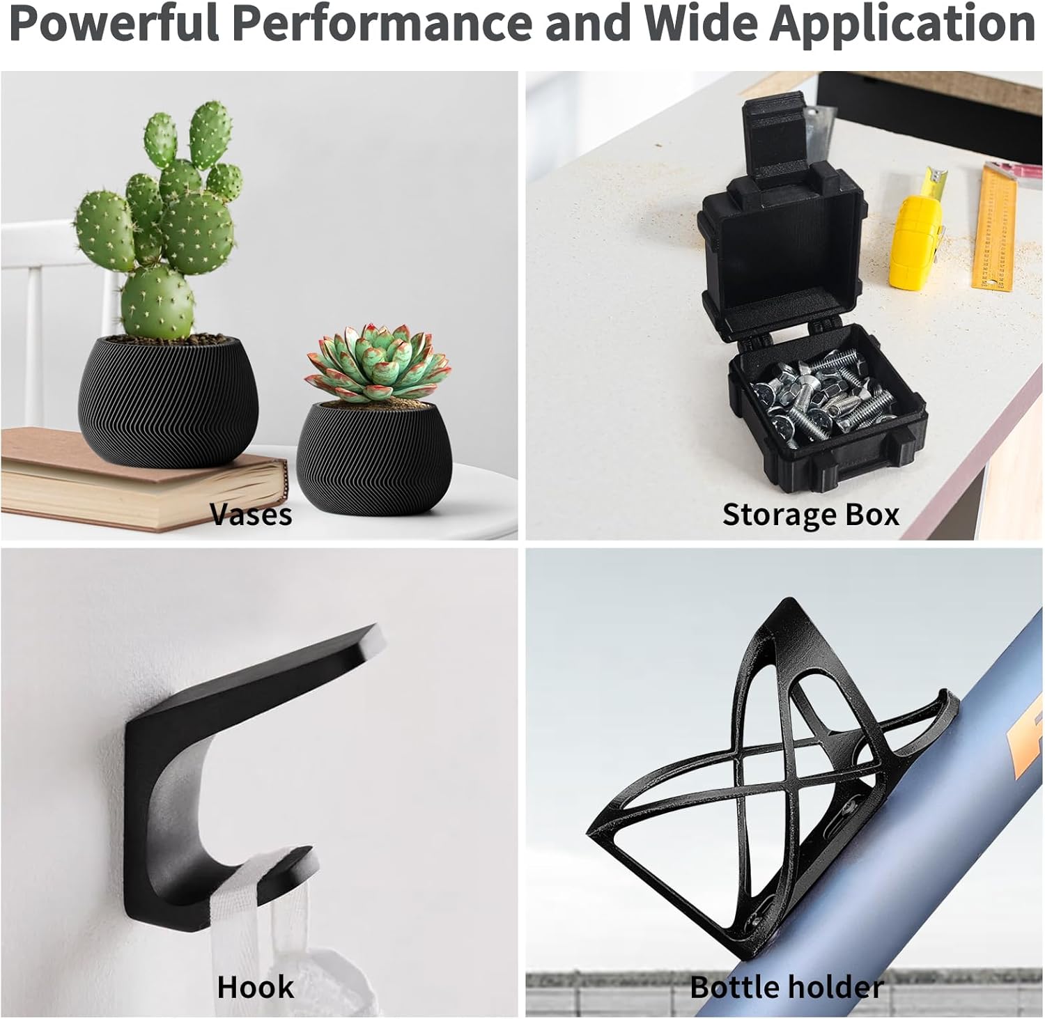 IEMAI PLA-CF Filament 1.75mm Matte Black 1KG, Carbon Fiber Reinforced PLA 3D Printer Filament, High Rigidity, Dimensional Stability & Low Warpage, Easy to Print for Prototype Parts