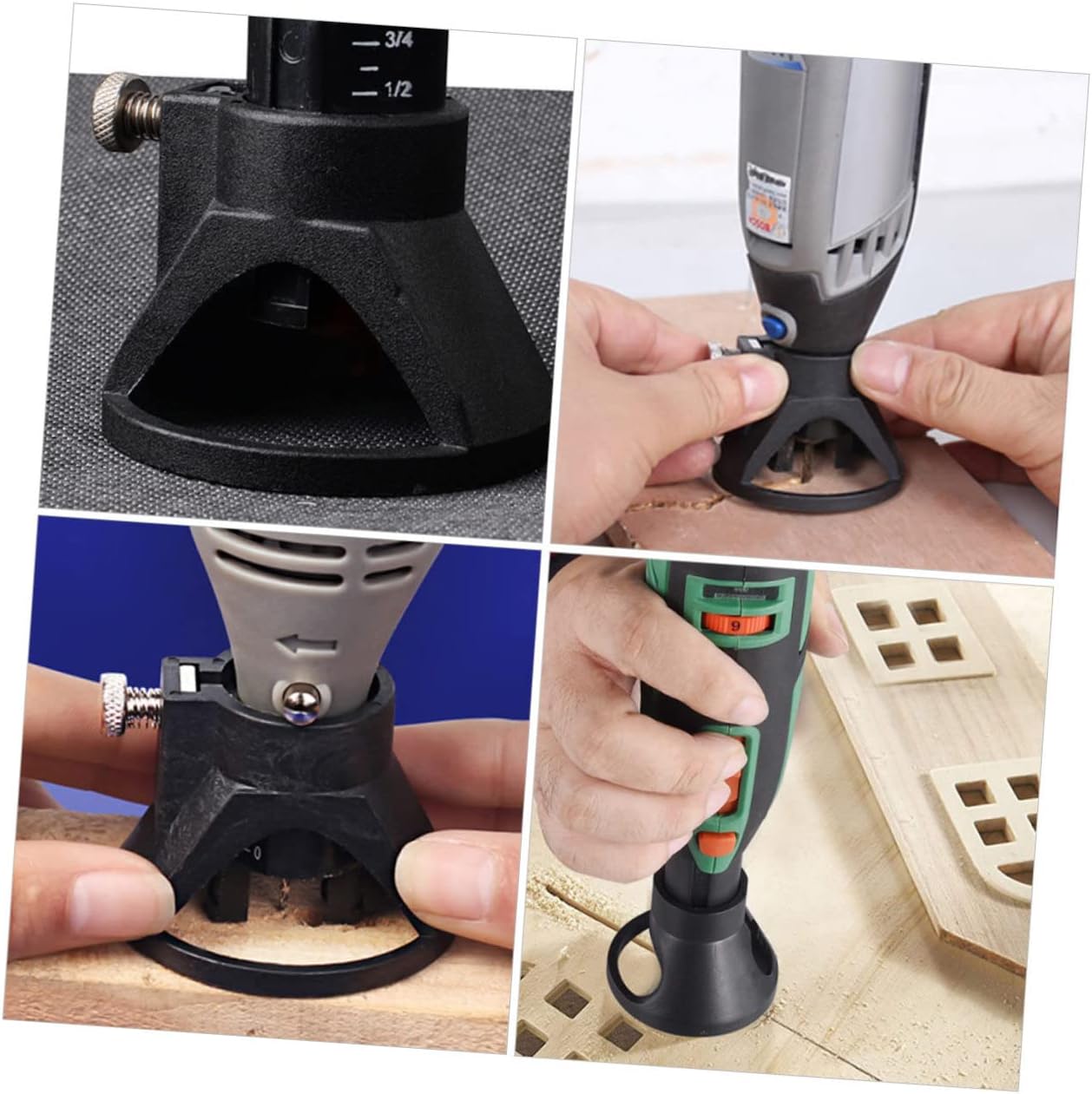 OSALADI 4pcs Rotary Tool Attachment Electric Drill Grinding Guide Multi-function Grinding Guide Locator for Carving
