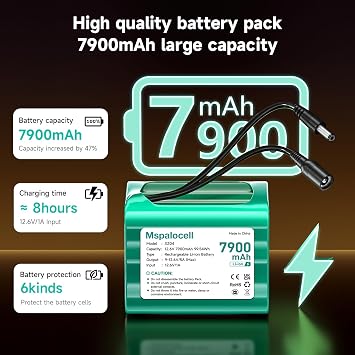 12v Rechargeable li ion Battery,Lithium Battery 12V 7900mAh with Charger DC5521 Ports for RC car, LED Light Strip, CCTV Camera, Solar Panels, Lighting,DIY Project