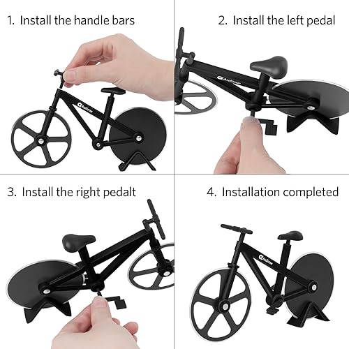 Miniatura 4 de Asdirne Cortador de pizza, rueda de corte de pizza para bicicleta con cuchillas antiadherentes de acero inoxidable súper afiladas, regalo novedoso,