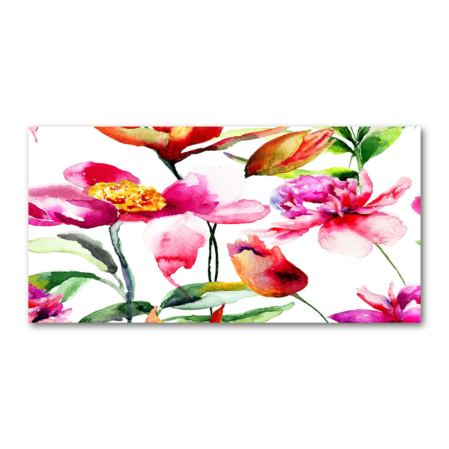 Tableau en verre acrylique Flores silvestres 140x70cm incassable pour habiller un grand mur