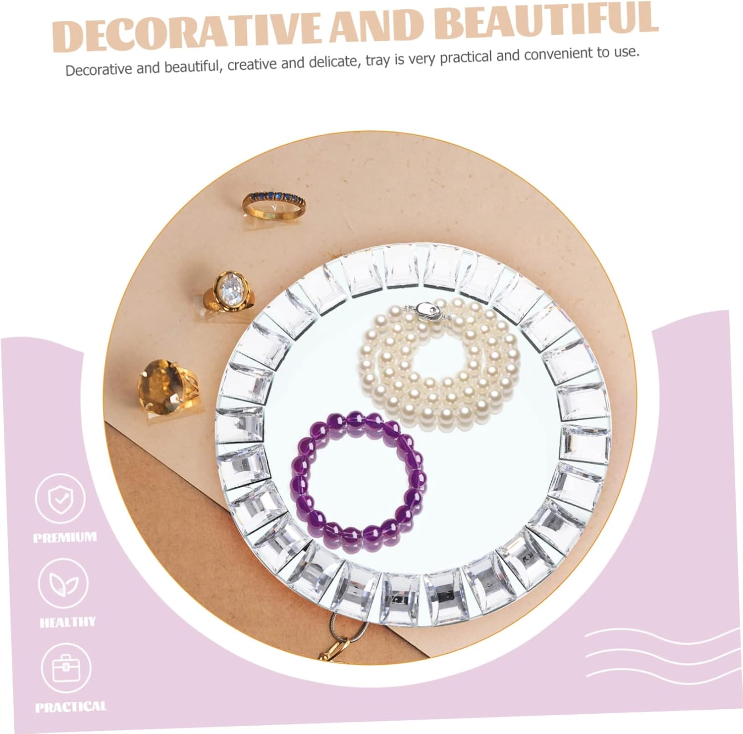 ABOOFAN Decorative Jewelry Tray Elegant Ring Holder Trinket Organizer for Home Wedding Jewelry Store Display Stylish Serving Platter for Rings Earrings and Necklaces