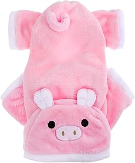 Balacoo Pet Costum, Pink Pig Puppy Clothes Hoodie Warm Coat Funny Pet Dog Cat Clothes with Buttons Pink