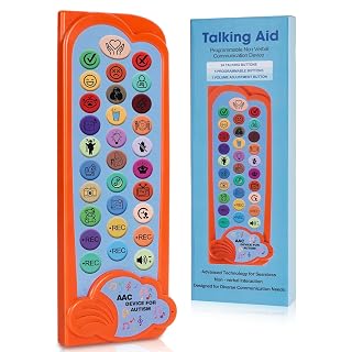 AAC Device for Autism Communication Device for Nonverbal Kids & Adults, Non Verbal Communication Tools for Speech Therapy, Autism Talking Aids with 5 Programmable Buttons & Adjustable Volume - Amazon product rated Grade A