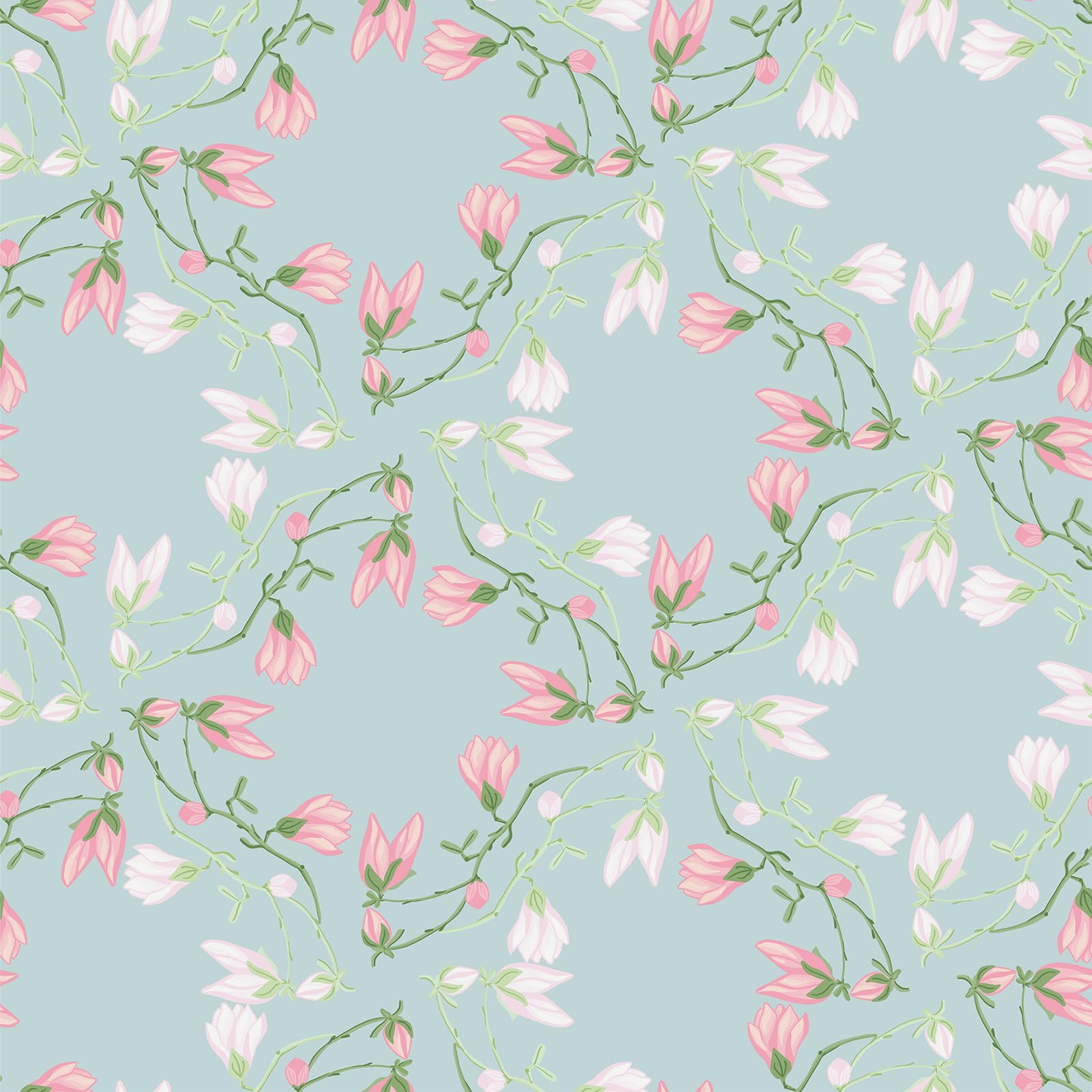 Papier peint floral bleu doux pour rénover facilement une armoire