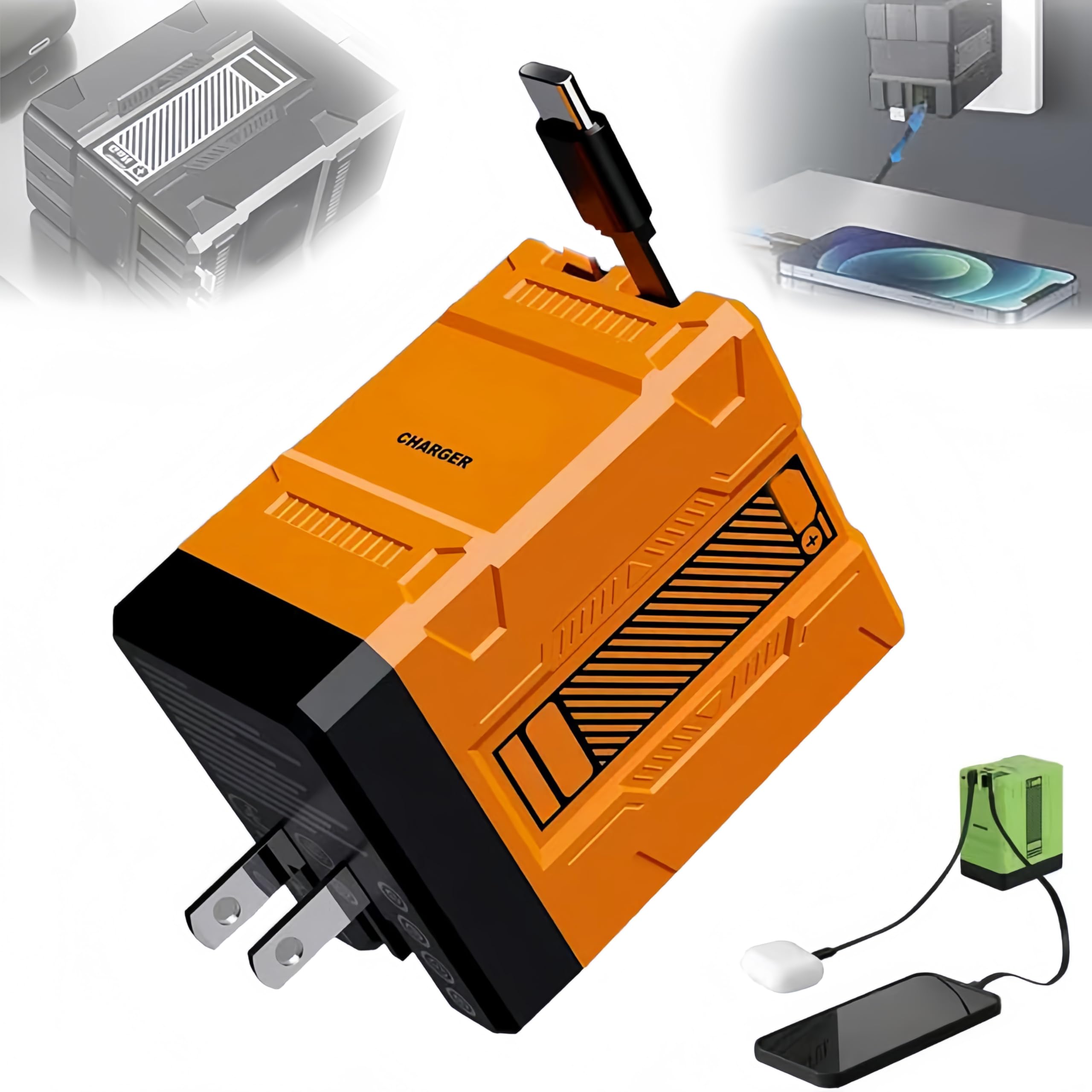 2-in-1 Fast Charging Adapter Compatible with 120W 2026 New Scalable Retractable 120w Fast Charger Module All in One