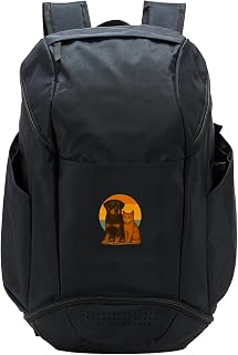 Rottweiler Cat Retro Sunset Pet Best Friends Sport Backpack