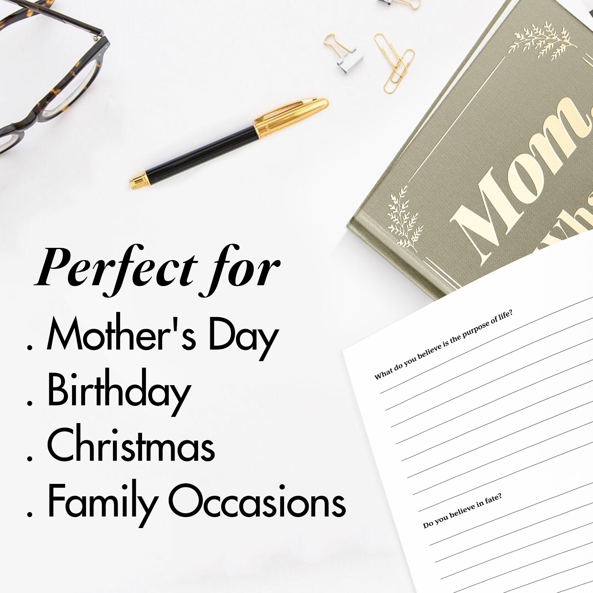 Regalos para mamá de parte de hija, hijo, regalos de cumpleaños personalizados para mamá, esposa, mujeres, ideas de regalo de cumpleaños para mamás, regalos de Navidad para madres, diario guiado de