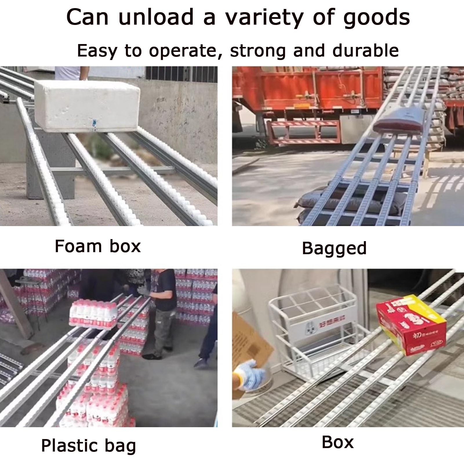 Adjuble system rozładunkowego koła pasowego bez stalowego przenośnika regałowego z rolkami 40 x 150 cm ABS plastikowy stół rolkowy łączony niezasilany przenośnik Solut