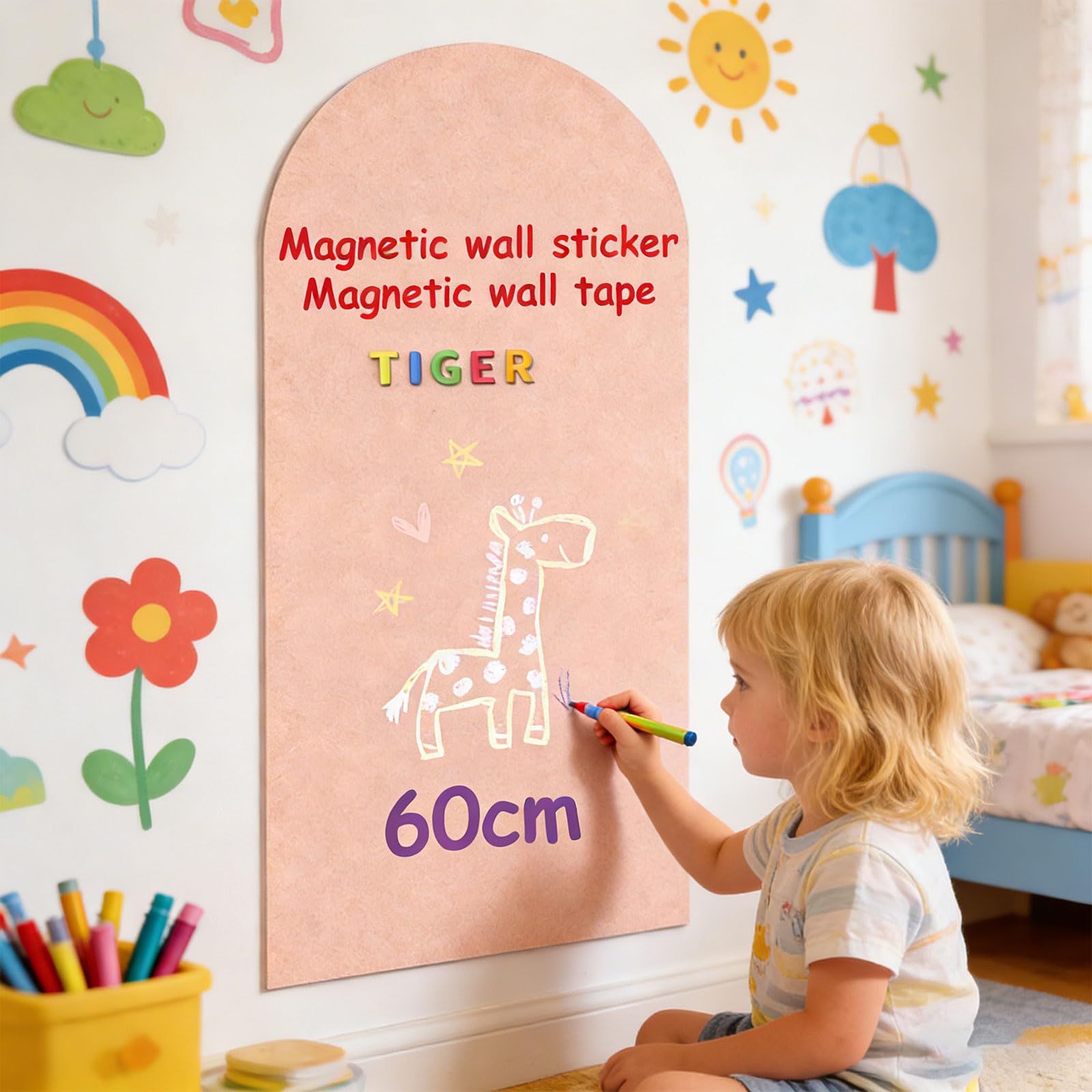 Calcomanía adhesiva para pared, pizarra magnética borrable, tablero de dibujo para niños, para educación en hogar, pegatina de tablero de escritura reciclable