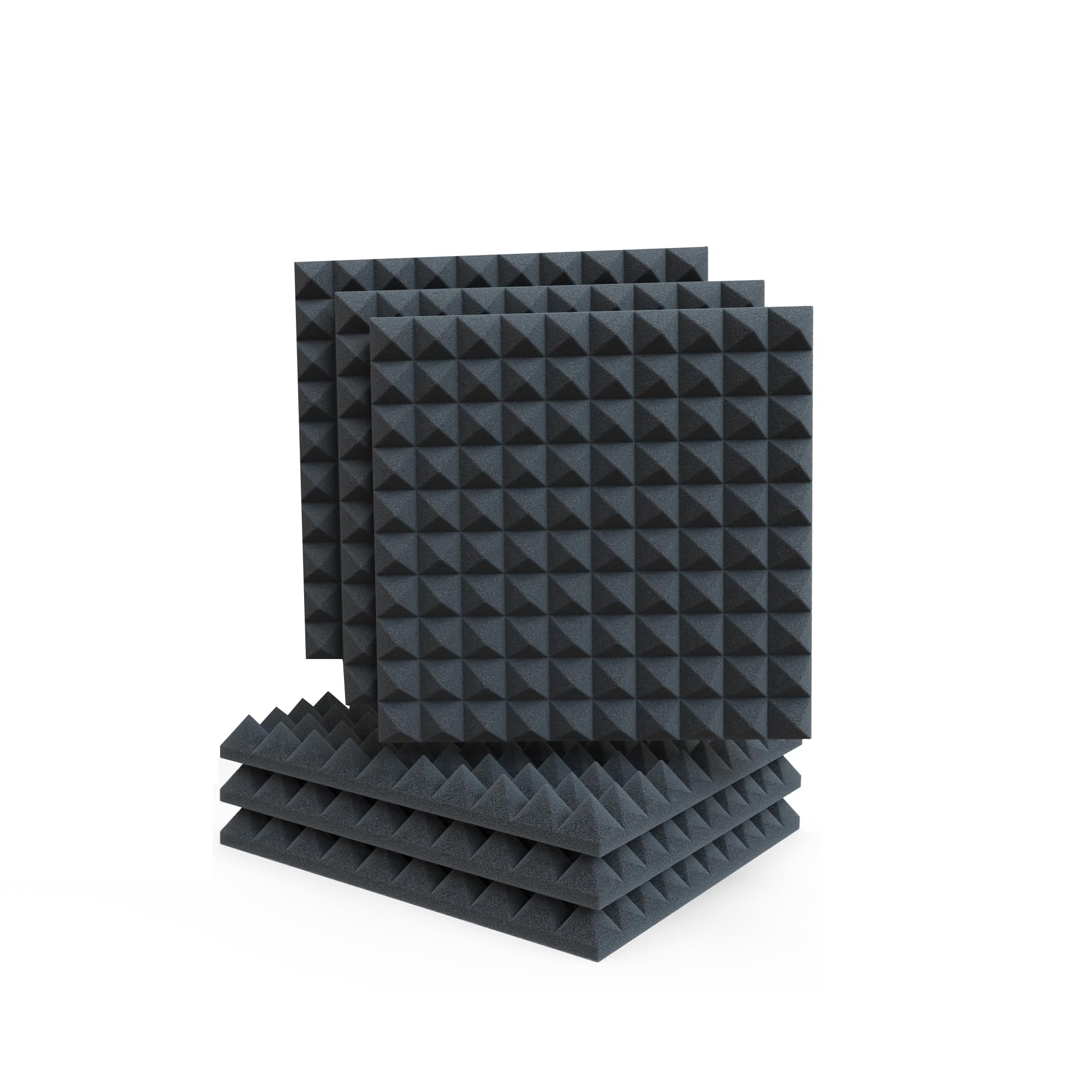 Pannelli Fonoassorbenti Piramidali 50x50 h6 pacco da 20 Pannelli Isolanti Acustici alta intensità per un Ottimo Isolamento e Correzione Acustica, in poliuretano Espanso Qualità Italiana