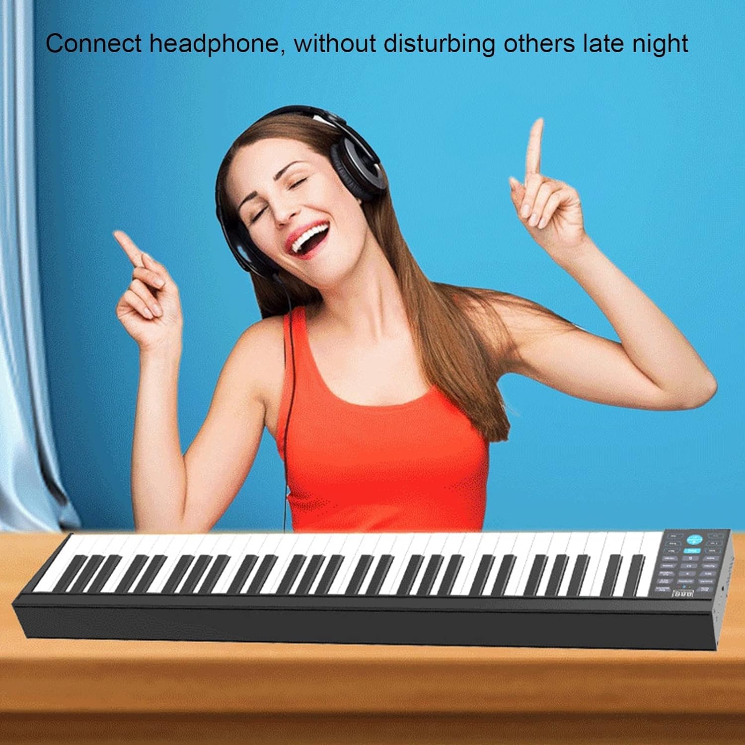 Pianoforte digitale portatile a 61 tasti con Bluetooth MIDI - Doppio altoparlante integrato e pedale Sustain per adulti, bambini e principianti