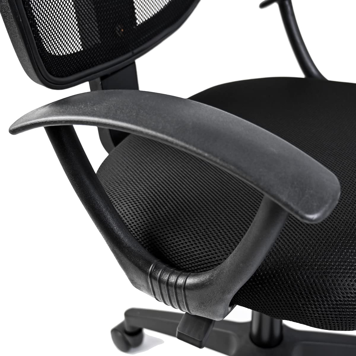 Silla de oficina ergonómica con respaldo de malla transpirable, asiento acolchado, altura ajustable, reposabrazos fijos y ruedas giratorias | Cómoda, funcional y moderna para casa o despacho
