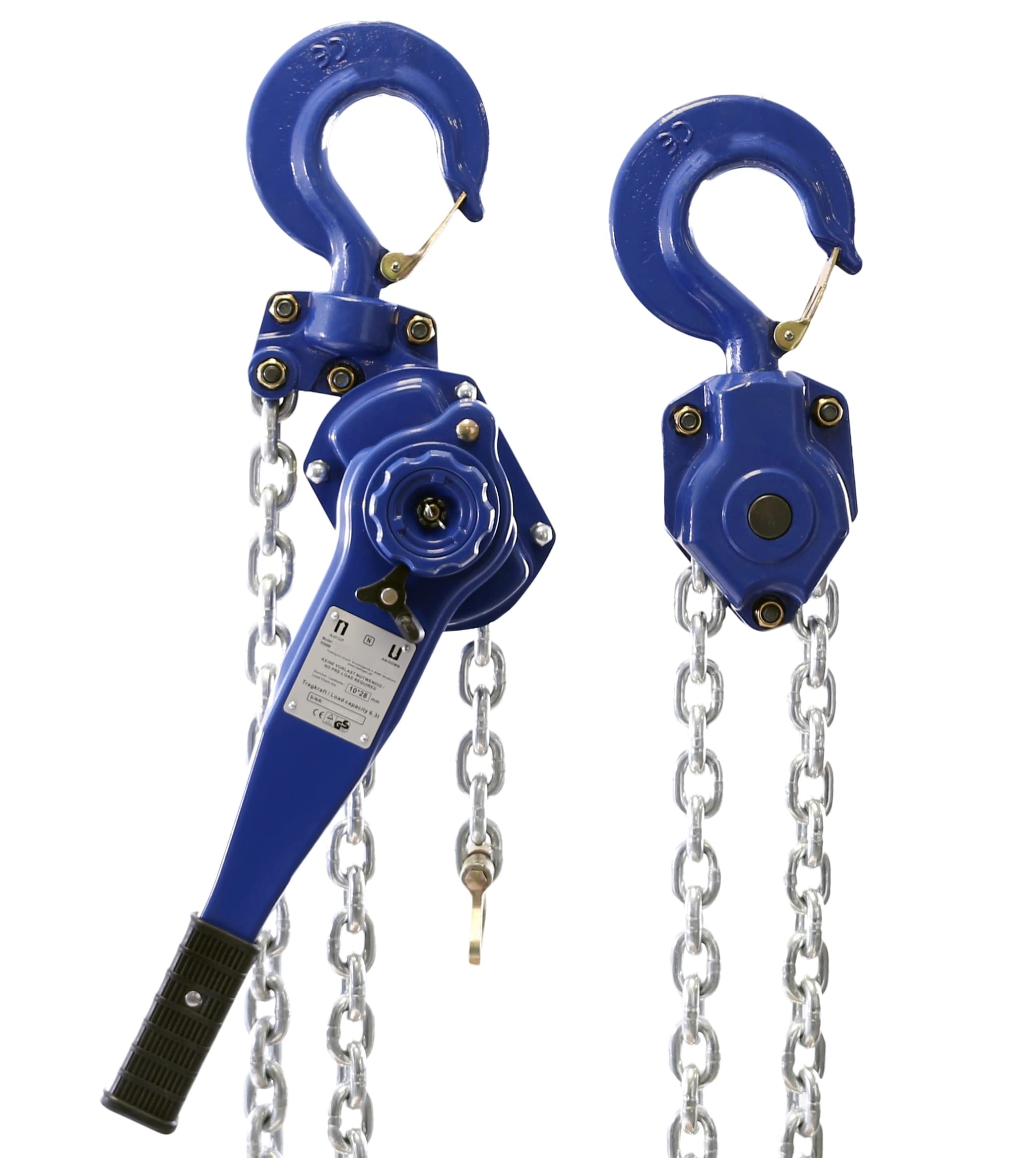 Hebelzug PROFI Hebezug Kettenzug 6000 kg 6,0 t - 1500 mm 150 cm Industriequalität LEVERPRO-L verzinkte Stahlkette Flaschenzug Ratsche