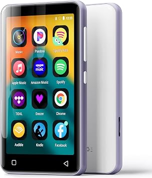 innioasis 16GB MP3 Player with Bluetooth and wifi, MP3 Player for Kids with Spotify, Spotify Kids, Pandora, Audible, 4.0" Touch Screen Music Player with Parental Controls, Up to 1TBWhite+Purple