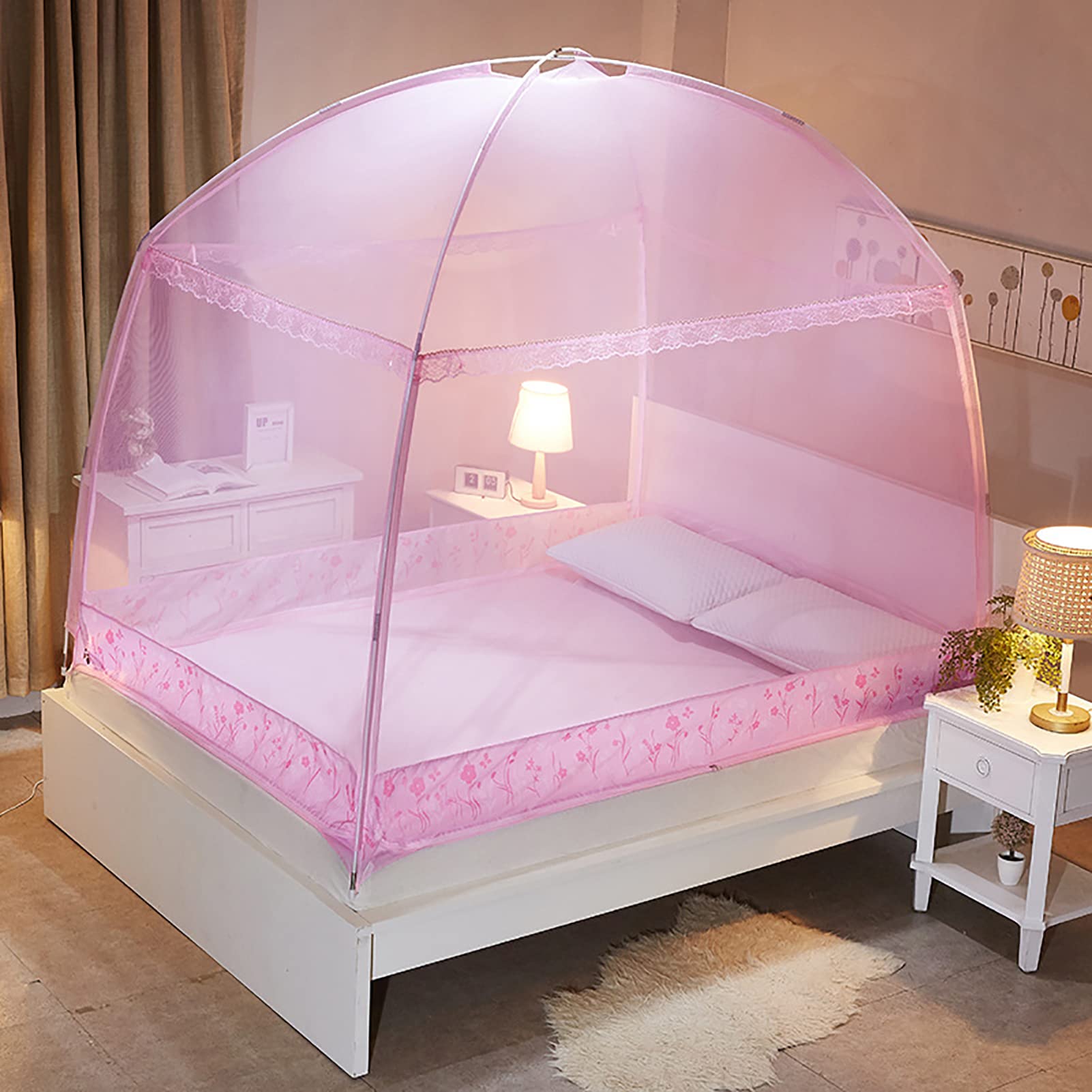 Zanzariera Pieghevole Pop-up KBIBCK - Per Letti Singoli E Campeggio, Nessuna Installazione, Portatile Per Viaggi