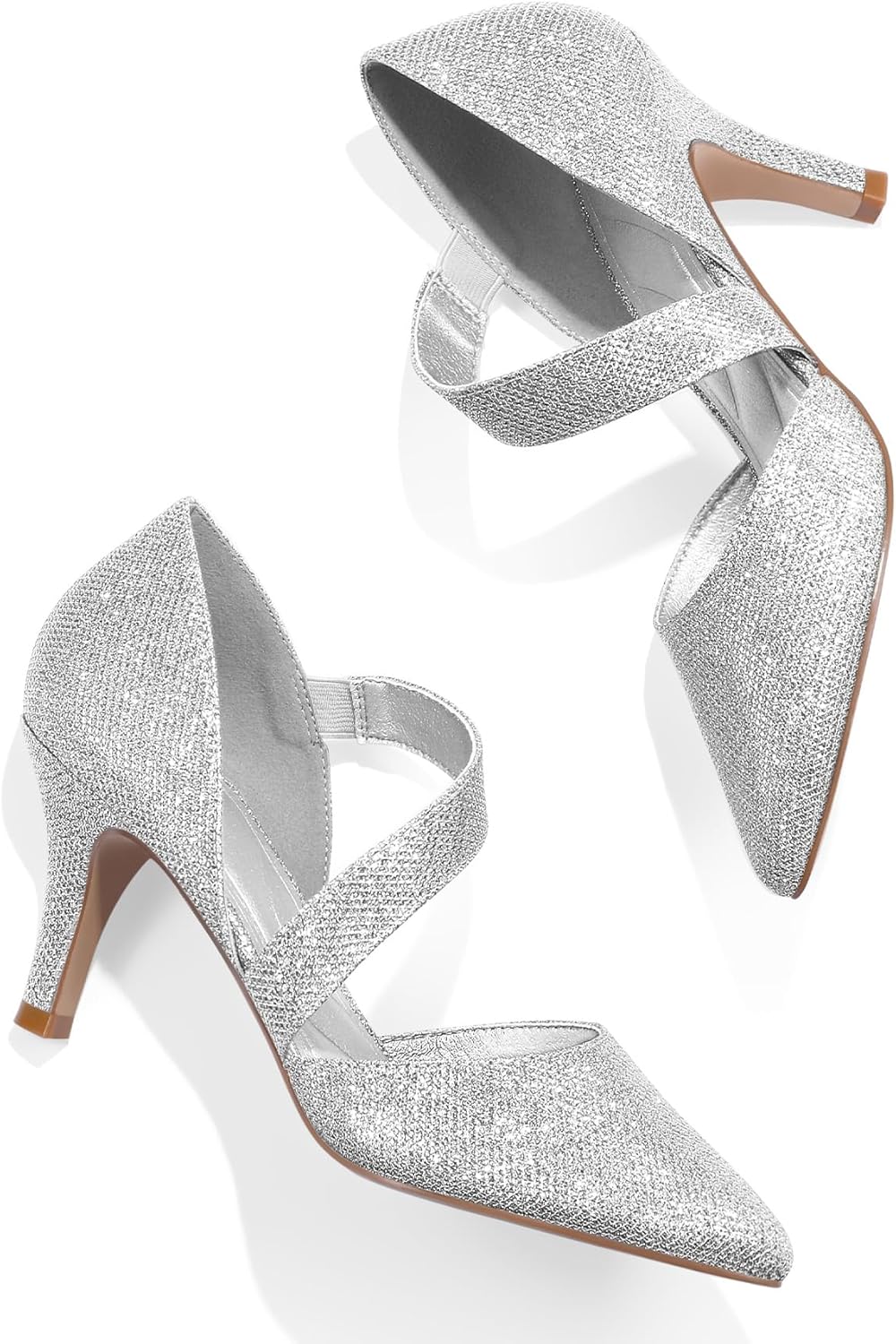 mysoft Women's Pointed Toe Low Stiletto Heel Dress Pumps Shoes - Available in Wide Sizes - Image 7