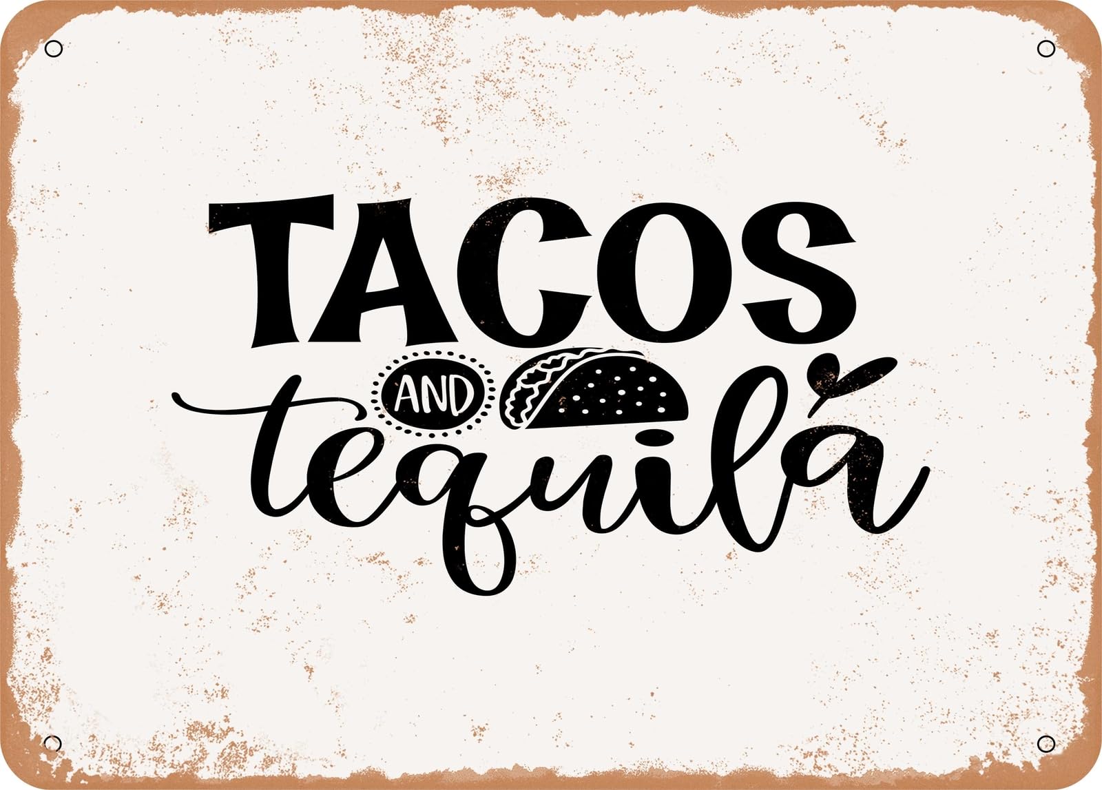 Miaomansenstore Metal Sign - Tacos And Tequila - Vintage Look Sign Home Decor