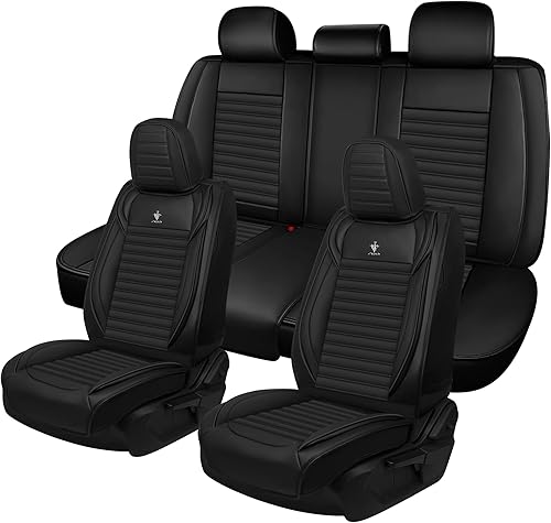 Miniatura 12 de Seat Covers Fit for Mini Convertible 2009-2025 Premium Leather Car Seat Covers, Waterproof Non-Slip and Airbag Compatible, Fashion Car Seat Black