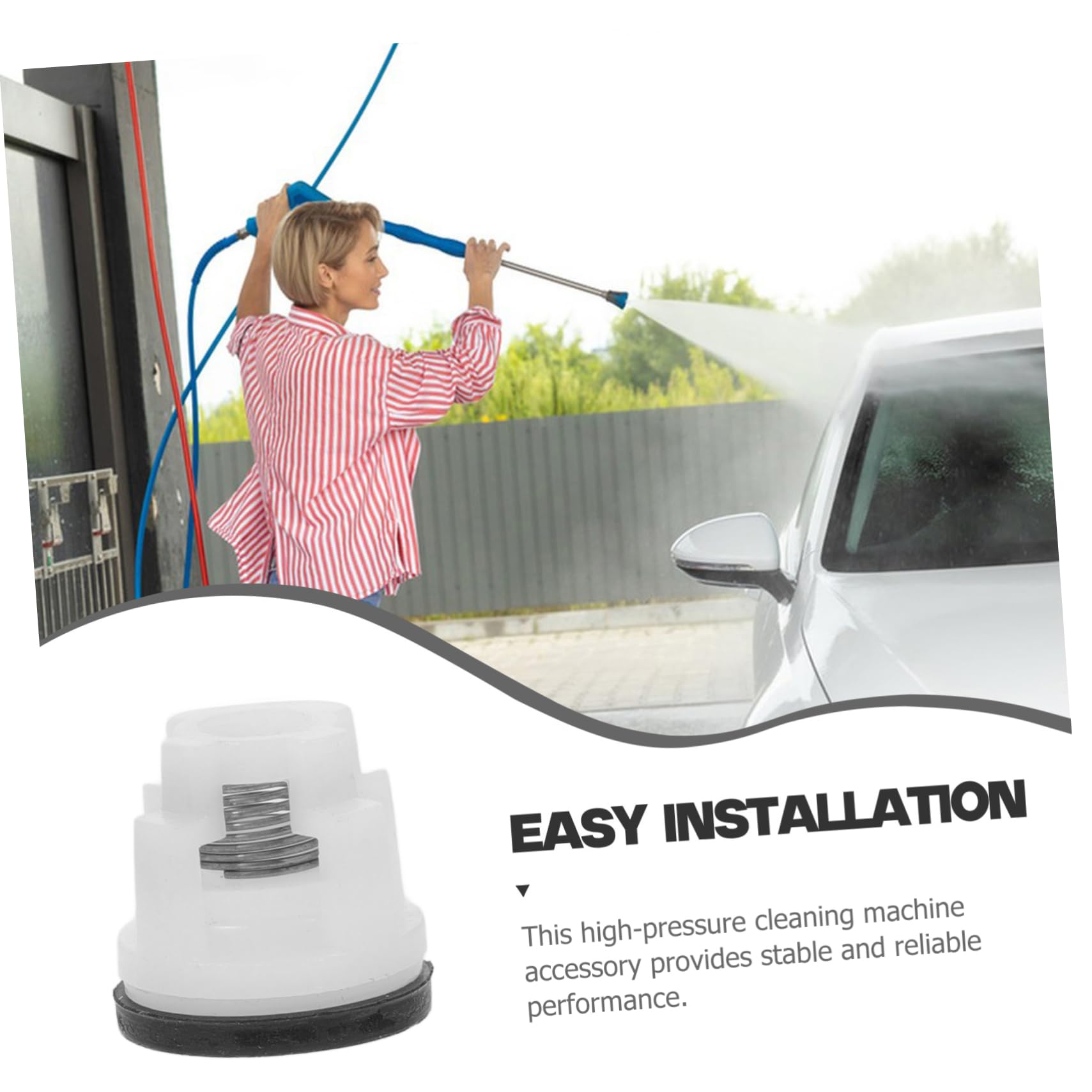 Kit de 10 Válvulas Unidireccionales de Plástico PP para Hidrolimpiadora, Accesorio Blanco Compatible Lavadoras de Presión para Lavado de Coche