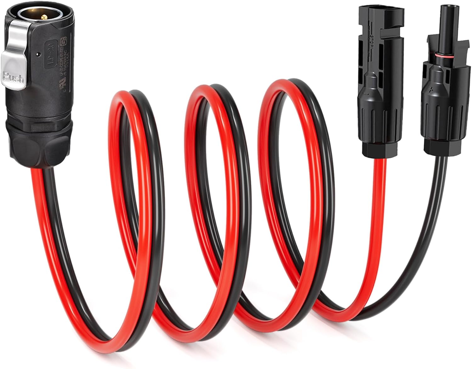 10AWG 2 Pin Power Industrial Circular Connector to Solar Adapter for River RV Solar Ports Solar Panel Suitcase(2FT)