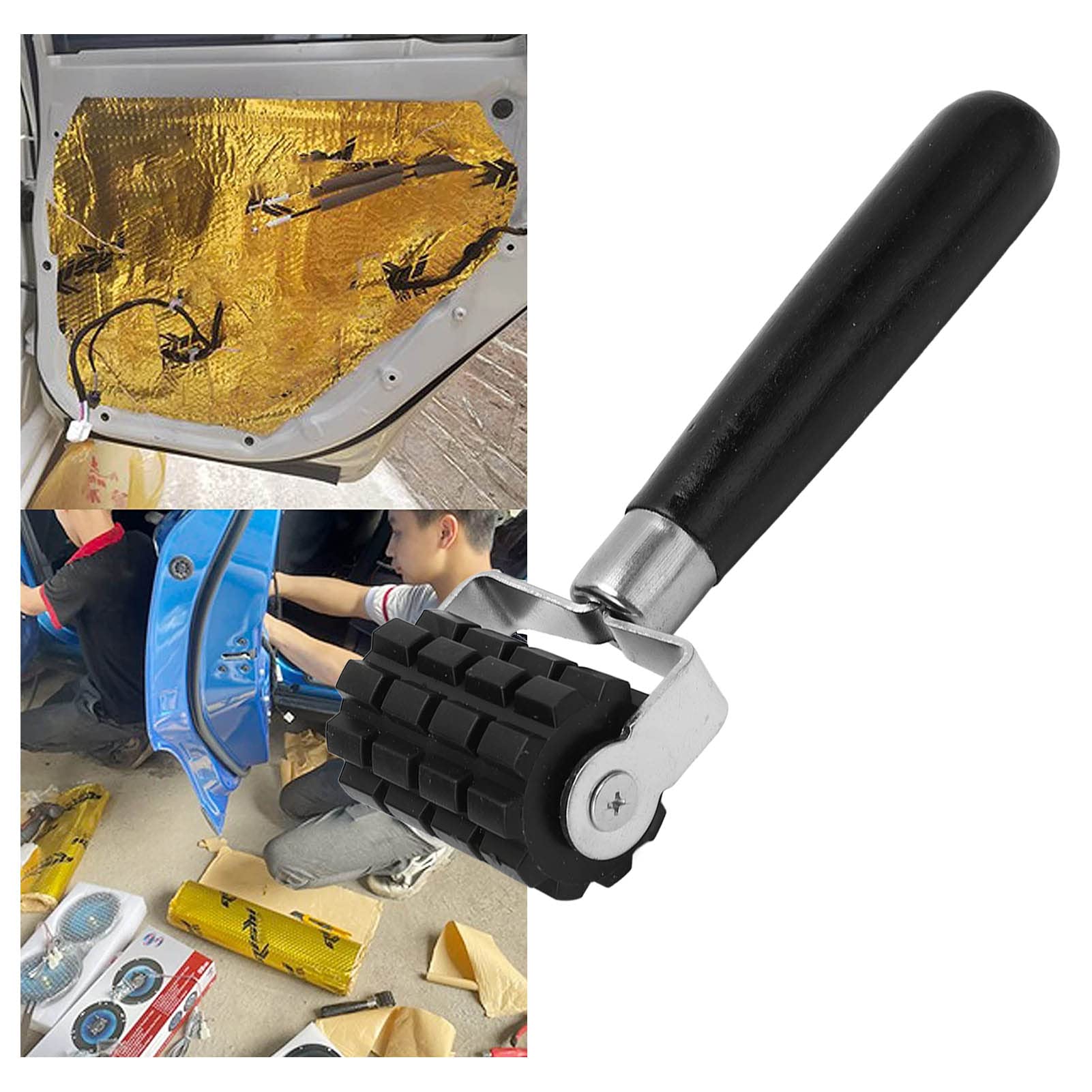 Auto Fahrzeug Sound Deadener Anwendung Rollrad Roller Tapete Flachdruckrolle Anwendung Rollrad Roller Autoreparatur Wartungswerkzeug(L)