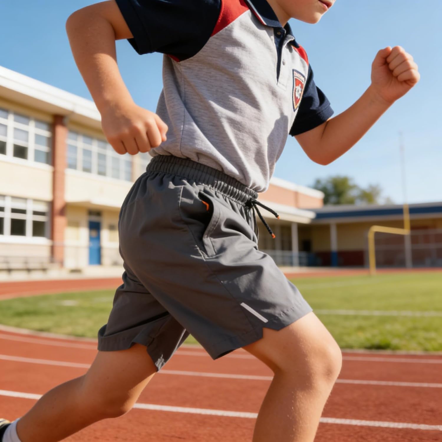 Boys Shorts Quick Dry Athletic Shorts with Zipper Pockets Running Shorts Lightweight Workout Gym Training Outdoor