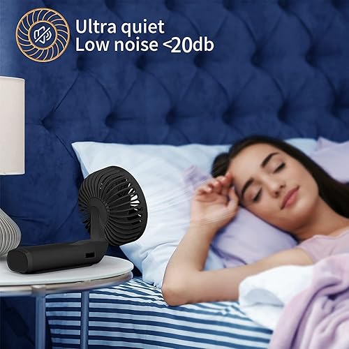 Miniatura 6 de Ventilador de mano, ventilador portátil, ventilador personal recargable por USB de 4000 mAh, mini ventilador de escritorio plegable de 180, 6