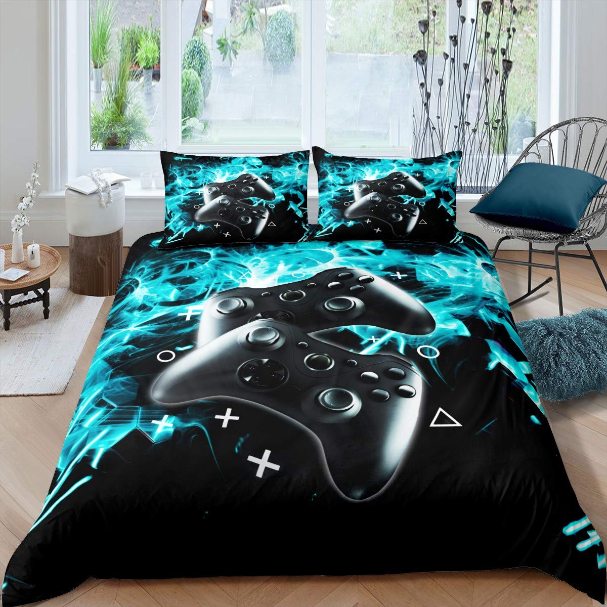 Housse de couette Gamepad 3D pour lit enfant fille et garçon