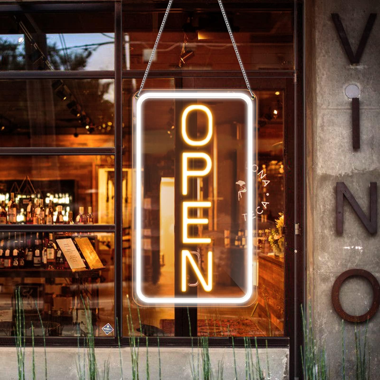 COB LED Neon Open Sign, 40.6 cmx 22.9 cmNew Electric Signs, Ultra Bright for Busines Signs, Electric Light Up Signs for Bars, Stores, Coffee Shop, Hotel etc.
