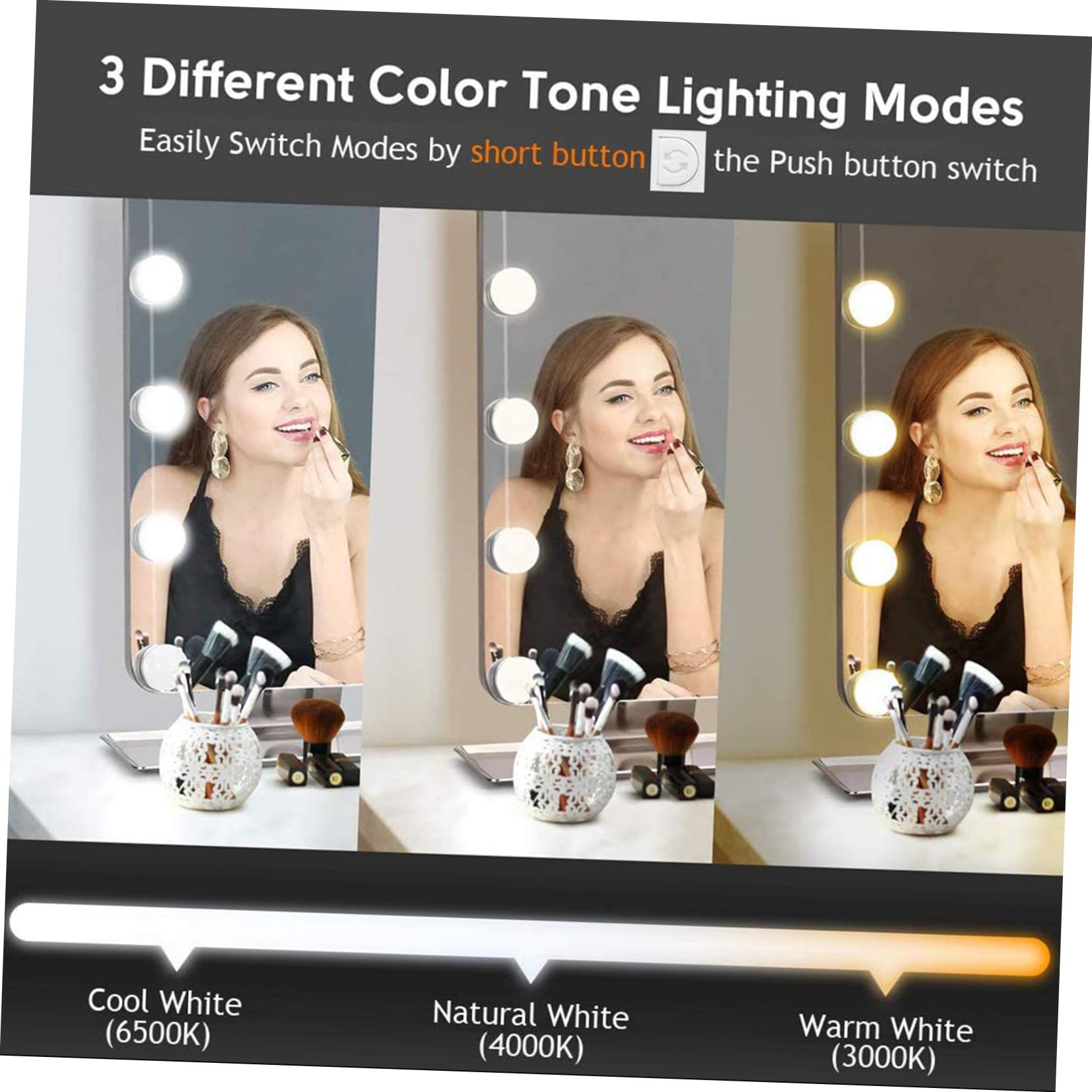 Kit D’éclairage LED Usb 10 Ampoules pour Miroir de Coiffeuse